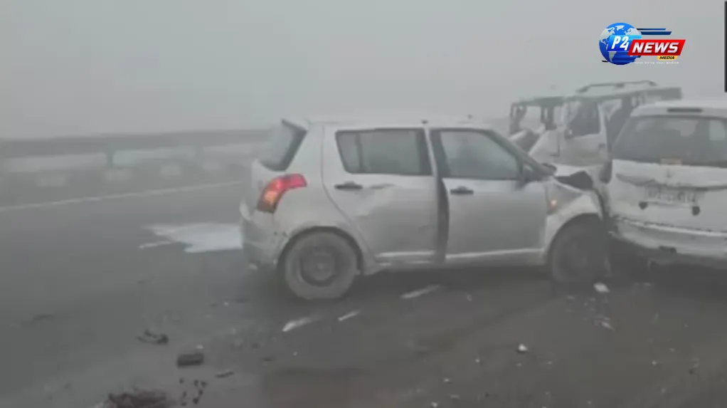 Tragic Fog-Enabled Pile-Up: Shocking Footage Shows Vehicles Collide on Delhi-Lucknow Highway